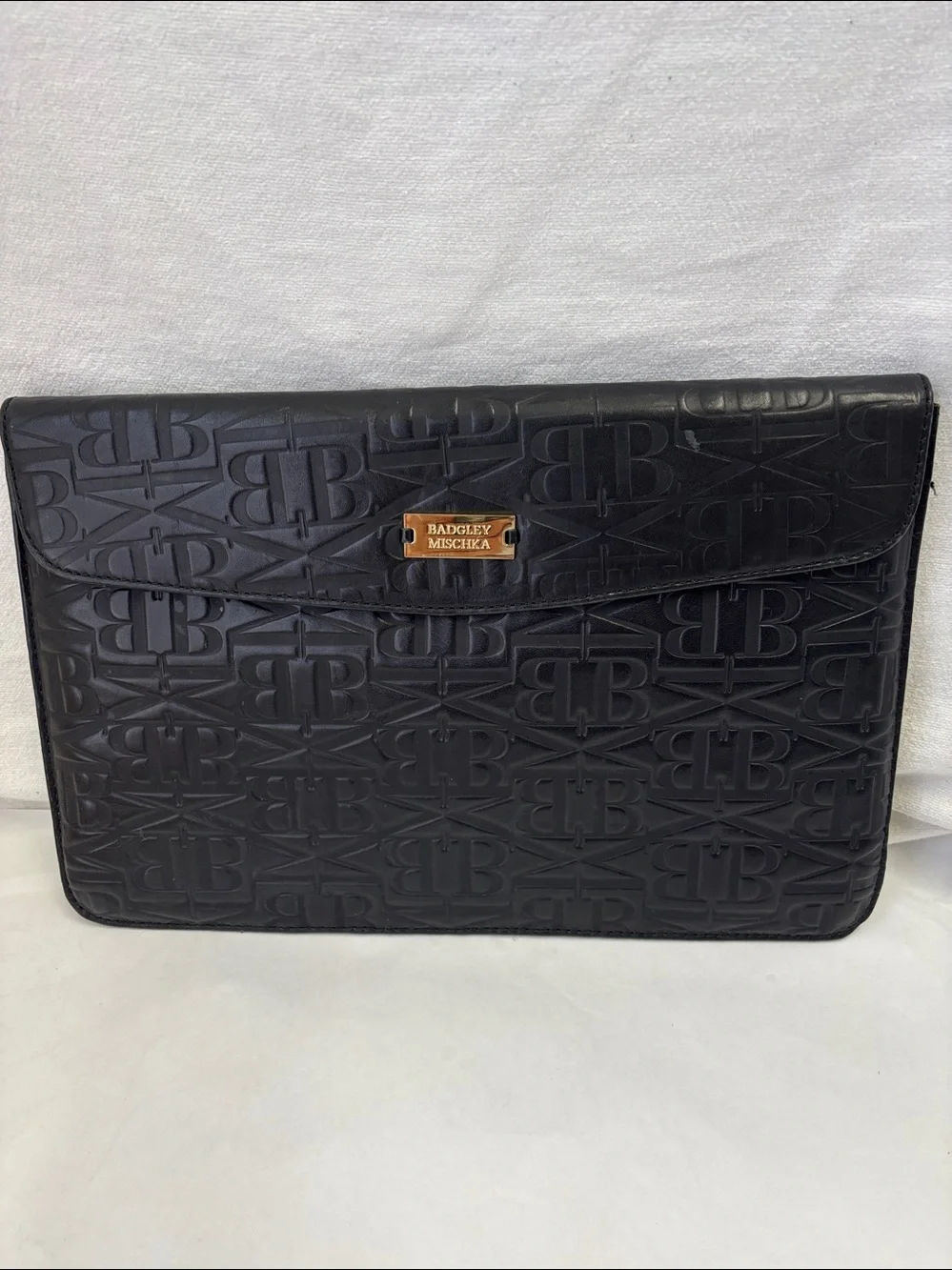 Badgley Mischka Debossed Monogram Laptop Sleeve